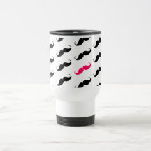 Motif rose et noir Girly drôle de moustache Mug À Café