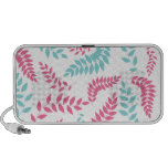 Motif rose et turquoise de feuillage de fougère système de haut-parleurs