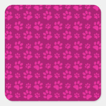 Motif rose magenta d'empreintes de pattes de chien autocollants