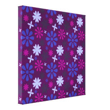 MOTIF ROSE POURPRE de FLEURS FLORALES de floral27- Toile Tendue Sur Châssis