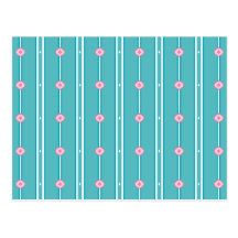 Motif rose turquoise de rayure de diamant carte postale