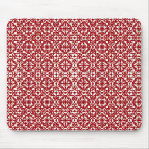 Motif rouge 1 de vacances de damassé tapis de souris