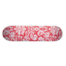 Motif rouge à la mode de damassé planches à roulettes