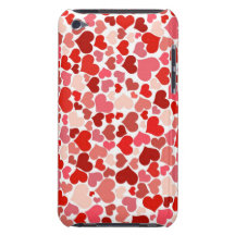 Motif rouge de coeurs coque barely there iPod