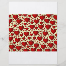 Motif rouge de coeurs prospectus personnalisés