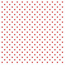 Motif rouge de coeurs sur un fond blanc découpage en acrylique