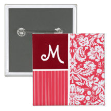 Motif rouge de damassé pin's avec agrafe