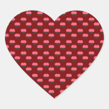Motif rouge de petit gâteau autocollants