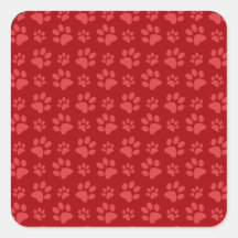Motif rouge d'empreinte de patte de chien adhésif