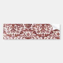 Motif rouge et blanc de papier peint de damassé autocollants pour voiture