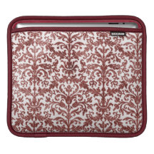 Motif rouge et blanc de papier peint de damassé poches iPad