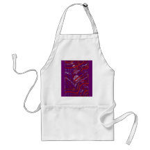 Motif rouge et pourpre de techno céleste tabliers