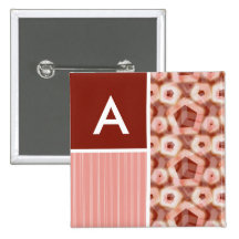 Motif rouge et rose du Pentagone Badges Avec Agrafe