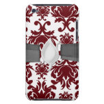 motif rouge foncé de damassé sur le blanc étui iPod touch