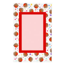 Motif rouge mignon de sein de Robin Papier À Lettre Personnalisé