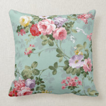 Motif rouge-rose élégant vintage de roses oreillers
