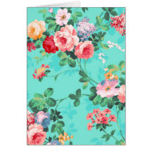 Motif rouge-rose élégant vintage de roses jaunes cartes de vœux