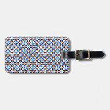 Motif sans couture de tuile étiquette à bagage