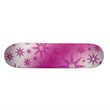 Motif sans couture des soleils magenta planches à roulettes