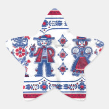 Motif suisse traditionnel de folklore stickers en étoile