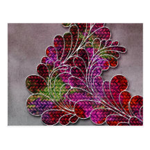Motif tourbillonnant coloré à la mode cartes postales