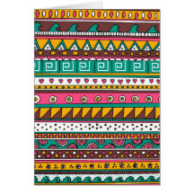 Motif tribal coloré cartes de vœux