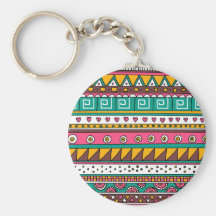 Motif tribal coloré porte-clef