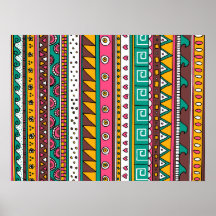 Motif tribal coloré poster