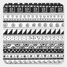 Motif tribal noir et blanc autocollants