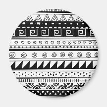 Motif tribal noir et blanc magnets