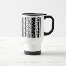 Motif tribal noir et blanc mugs à café