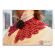 Motif tricoté de collier de dentelle carte