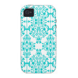 Motif turquoise Girly mignon de damassé Coques iPhone 4