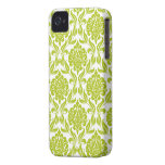 Motif vert de damassé étuis iPhone 4