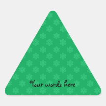 Motif vert de flocons de neige sticker en triangle