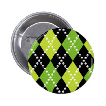 Motif vert de Jacquard de crâne Badges Avec Agrafe