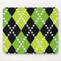 Motif vert de Jacquard de crâne Tapis De Souris