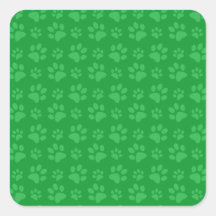 Motif vert d'empreinte de patte de chien autocollants