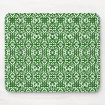 Motif vert élégant de damassé tapis de souris