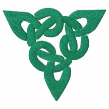 Motif vert irlandais celtique de symbole de signe polos brodés