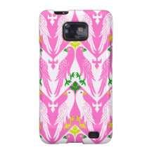 Motif vintage de Nouveau d'oiseaux Girly roses Étui Galaxy SII