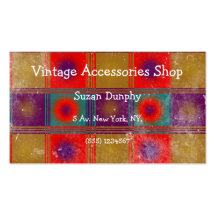 Motif vintage de style, rouge, moutarde, pourpre,  modèle de carte de visite