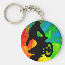 Motocross dans la fusion solaire porte-clef