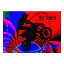Motocrossing allant dérangé invitations personnalisables