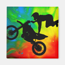 Motocrossing dans éruption aimant pour réfrigérateur