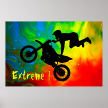 Motocrossing dans éruption poster