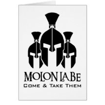 Mots triples de menace de MOLON LABE Carte De Vœux