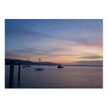 Mouillage de coucher du soleil carte de visite
