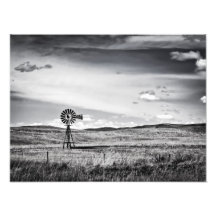 Moulin à vent sur la copie d'art de plaines impressions photographiques