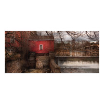 Moulin - Clinton, NJ - le moulin et la roue Carte Double